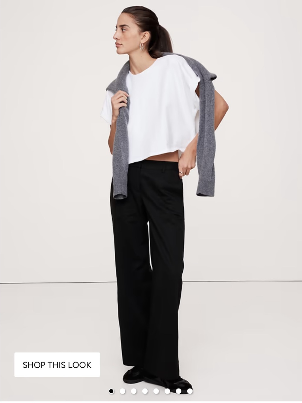 Banana Republic Black Wide-Leg Trousers with Elastic Waist
